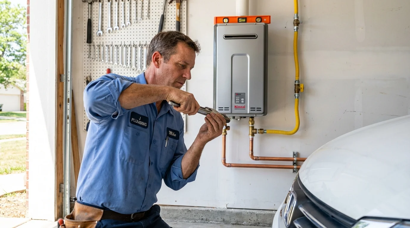 Tankless water heater installation by a Johns Plumbing LLC plumber in Holts Summit